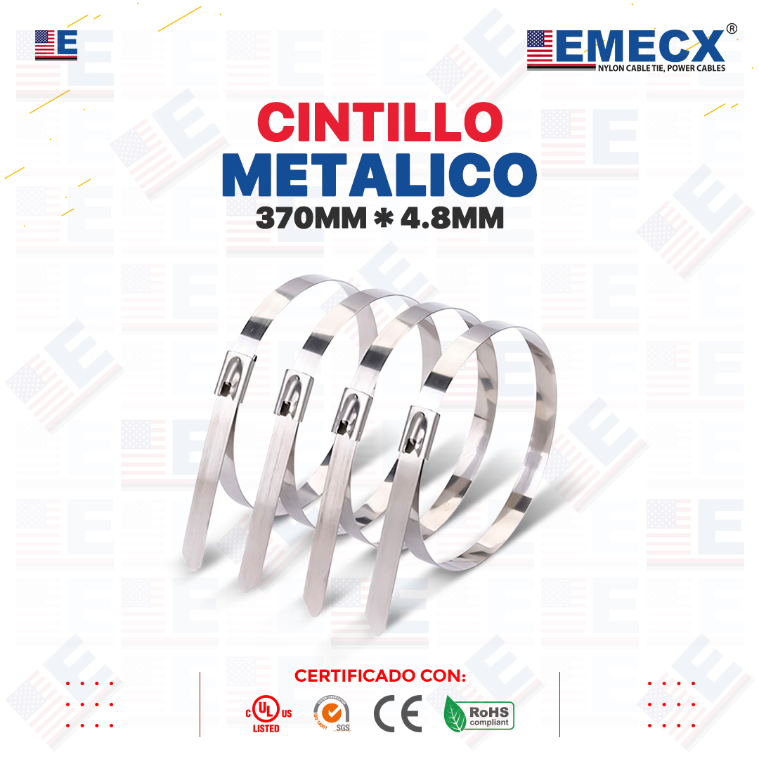 CINTILLO METALICO 370MM X 4.8MM CINTILLO 370X4.8mm METALICO ACERO INOX.
